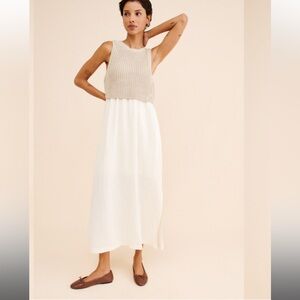 By Anthropologie Sleeveless Sweater Twofer Maxi Dress EUC Worn twice. Large.
